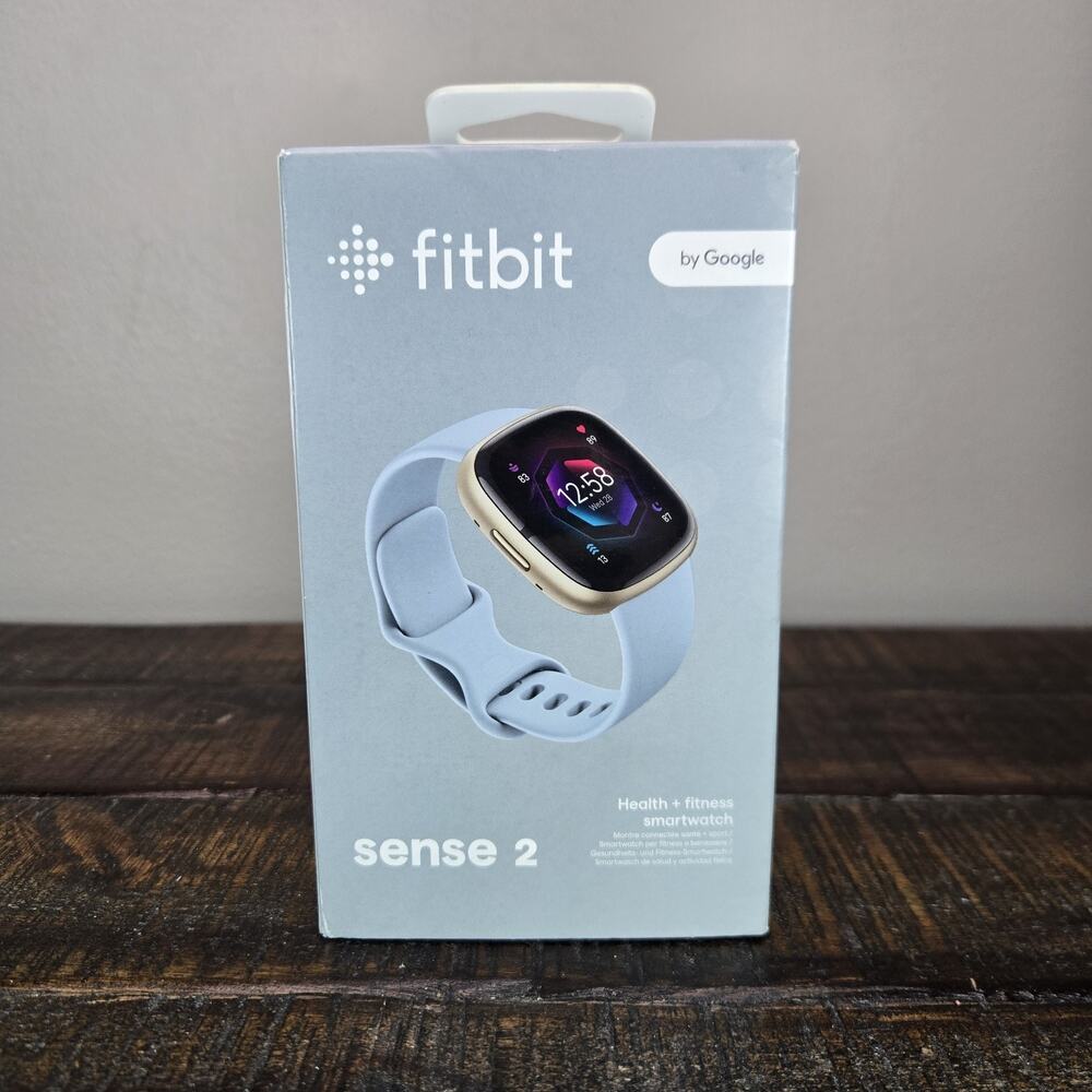 Fitbit Sense 2 Advanced Health and Fitness Smartwatch Soft Gold/Blue Mist 24mm